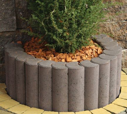 Купить Поребрик фигурный круглый Золотой Мандарин 500х250х80 серый