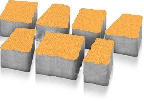 Купить Тротуарная плитка Монолит-Брук Креатив 6 желтая (7 эл.) мозайка