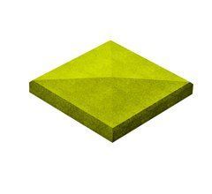 Купити Кришка чотири скатна для стовпа Золотий Мандарин 380х380х70 жовта