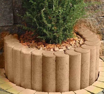 Купить Поребрик фигурный круглый Золотой Мандарин 500х250х80 коричневый