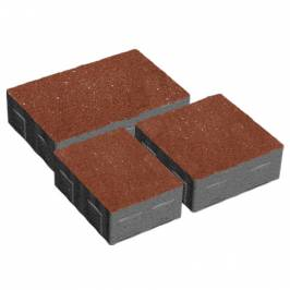 Купить Тротуарная плитка Золотой Мандарин Плац без фаски 40 мм красная